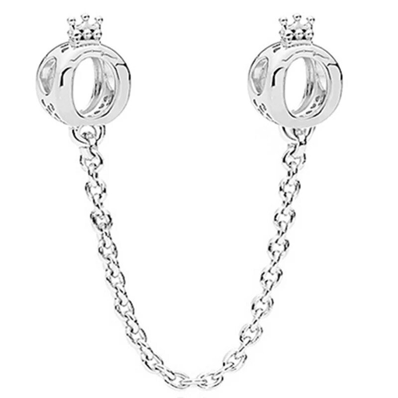 Cadena de seguridad con forma de luna y estrella, cadena de seguridad con forma de flor original y exquisita, adecuada para regalo de joyería Pandora para mujer, nueva moda