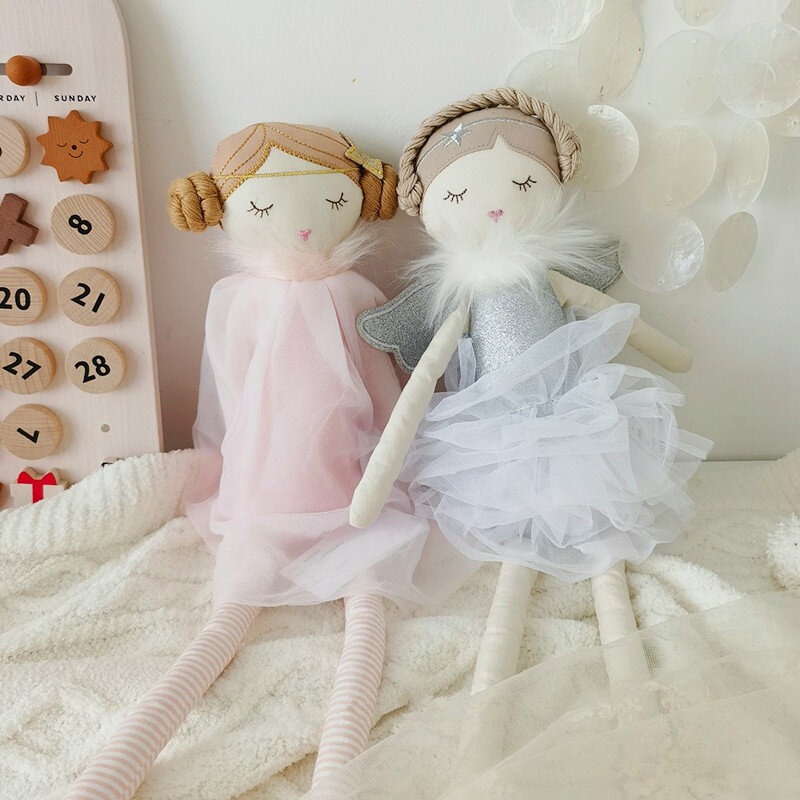 Kawaii Cartoon Handpoppen Doek Speelgoed Sleepping Sierkussen Baby Meisje Schattige Zachte Gevulde Poppen Voor Kinderverhalen