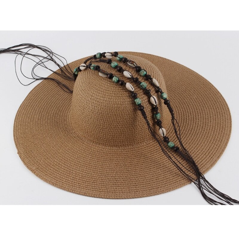 Correa de sombrero decorativa para exteriores, cuerda de cordón decorativa para adultos, hombres, mujeres, adolescentes, sombrero de paja tejido, sombrero de vaquero