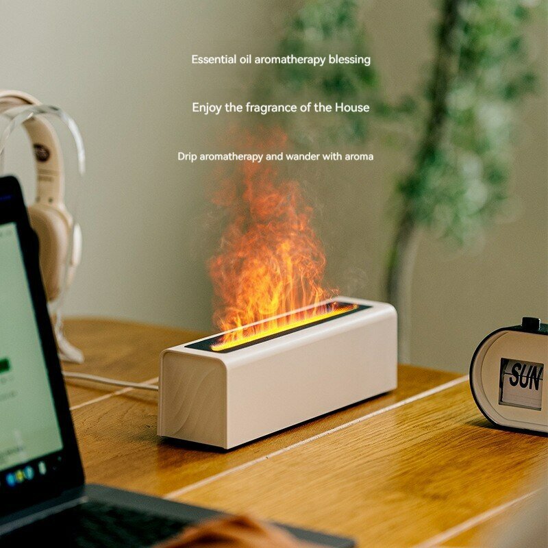 Difusor de llama de simulación de colores, difusor de humidificación de llama de oficina, difusor de enchufe USB