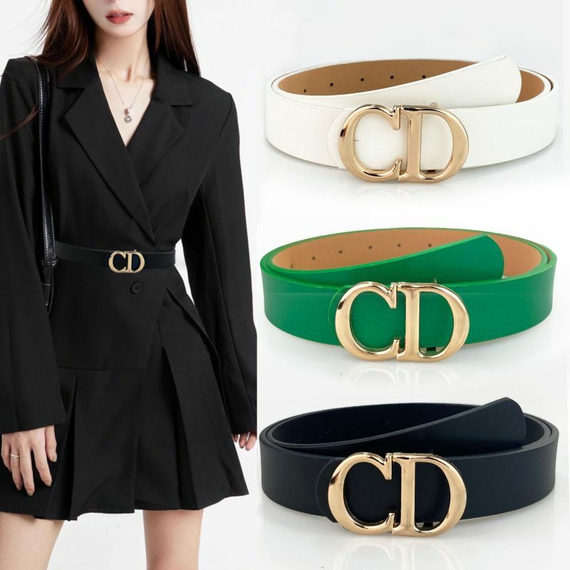 2.8CM New Fashion Belt for Women Versatile Letter Board Buckle Leather Belt for Women with Skirt Decoration Belt