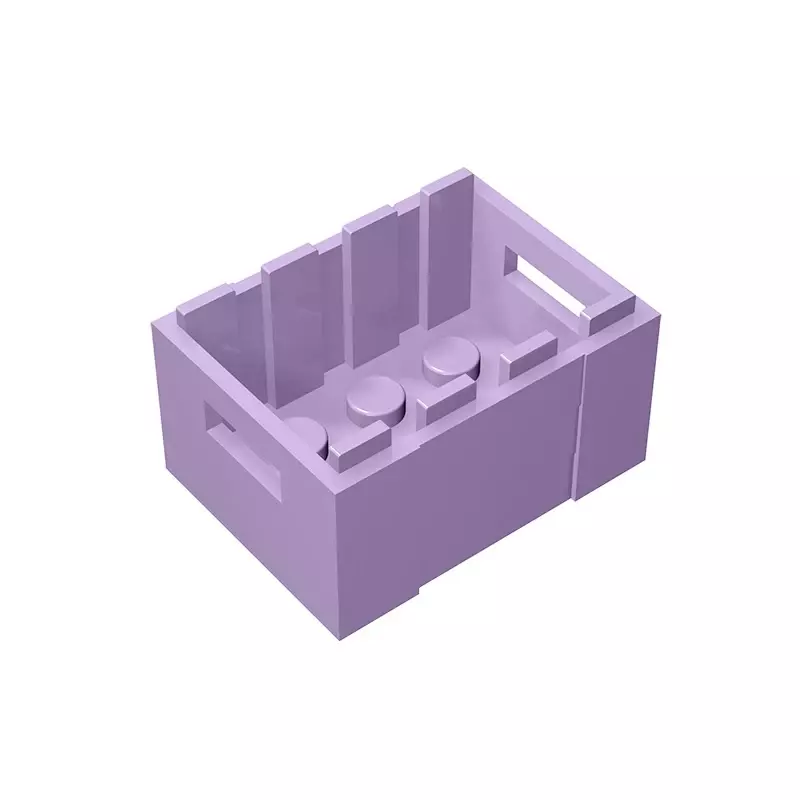Gobricks GDS-1305 Container, Krat 3X4X1 2/3 Met Handgrepen Die Compatibel Zijn Met Lego 30150 Diy Educatieve Blokken Voor Kinderen