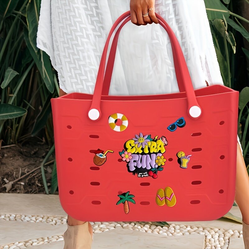 Letnie akcesoria do torba na plażę plażowej na zewnątrz, 7-częściowe torba na plażę dekoracyjne kreatywne akcesoria pasująca torba