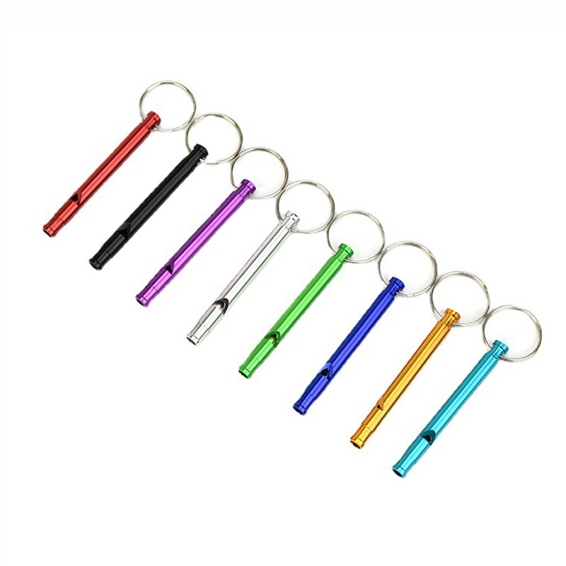 1Pcs Random Color Aluminum Alloy Outdoor Tourism Survival Whistle Multi Color Referee Metal Whistle