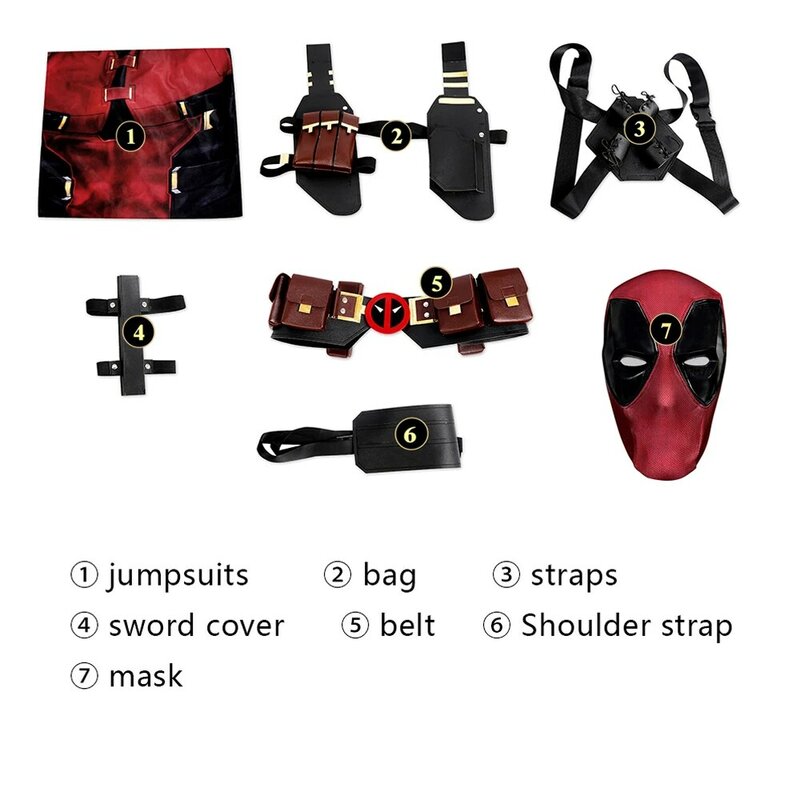 New DP3 Superhero Red Soldier Wade Wilson Cosplay Costume 3D Print Zentai Tight Fit Mask High Quality Carnival Halloween Costume