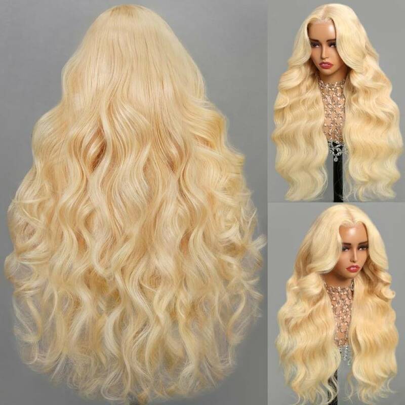 30 inch 613 blonde brazilian wigs 13x6 HD transparent lace front human hair wig 200 density wavy glueless wigs clearance on sale