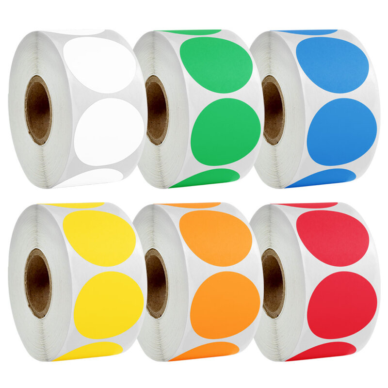 25Mm 250-500Pcs Kleurrijke Beschrijfbare Ronde Zelfklevende Sticker Handwriten Categorie Etiketten Decoratie Verpakking Levert Whoesale