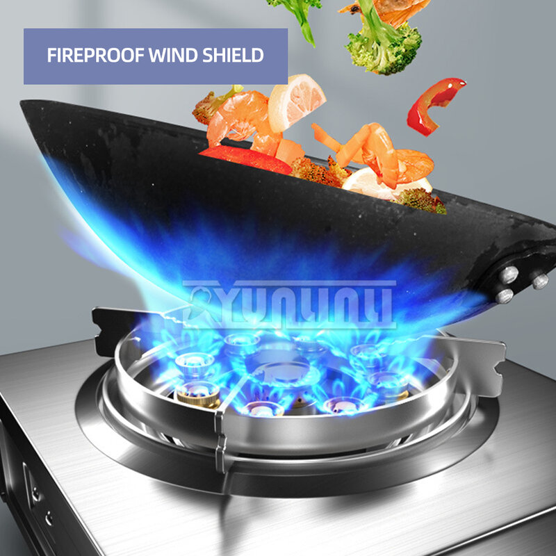 Energooszczędne płyty kuchenne Estufas ze stali nierdzewnej kuchenka gazowa kuchnia pojedynczy pulpit Gaskocher ochrona przed płomieniami