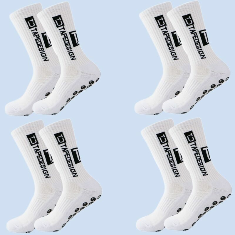 4 Pairs/lot Of New Anti Slip High Quality Men Football Socks With Mid Calf Anti Slip Football Sports Bike Sports Men's Socks