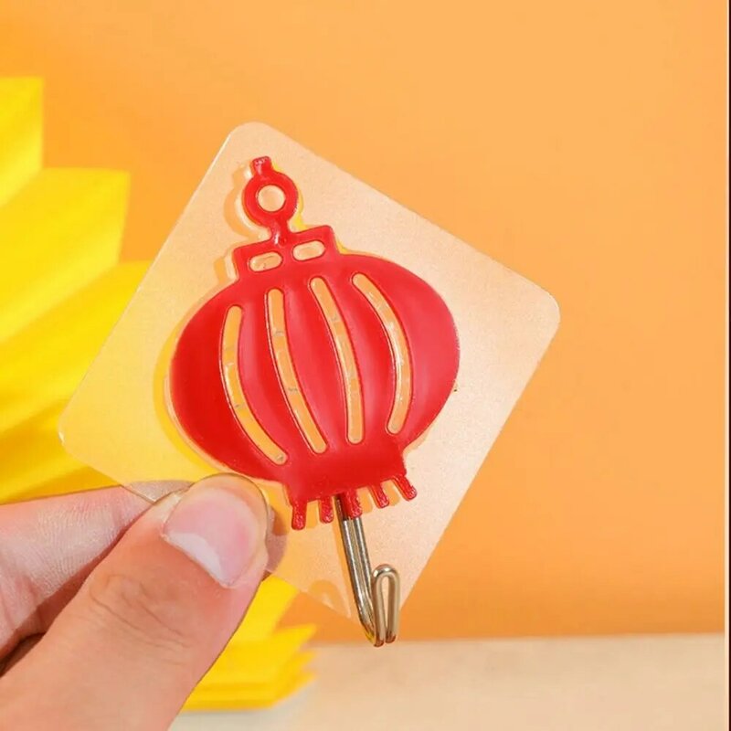 Chinese Style China Character Fu Hook Creative Adhesive Type Joyful Fortune Hanging Hook No Punching Required PVC Key Hook
