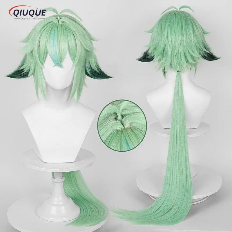 Spiel Auswirkungen Saccharose Cosplay Perücke 85cm lange apfel grüne Anime Cosplay Perücken hitze beständige synthetische Haar Perücken Perücke Kappe
