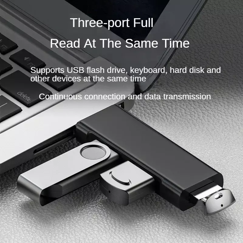 Mini Aluminium 3 Port USB 3.0/2.0 Hub USB ekstensi Hub 2.0 Adapter stasiun Ultra ramping portabel Data Hub pembagi USB