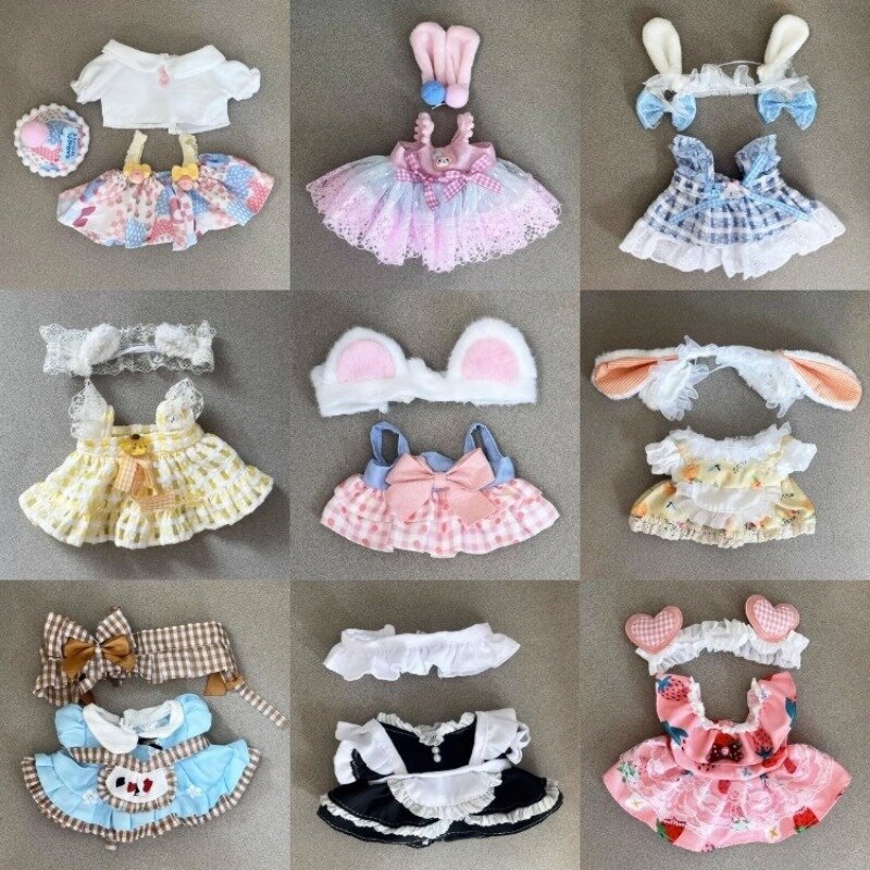 Vestidos florais de princesa para substituição, bonecas de algodão, brinquedos de pelúcia, roupas de bebê, pequenas, 20cm