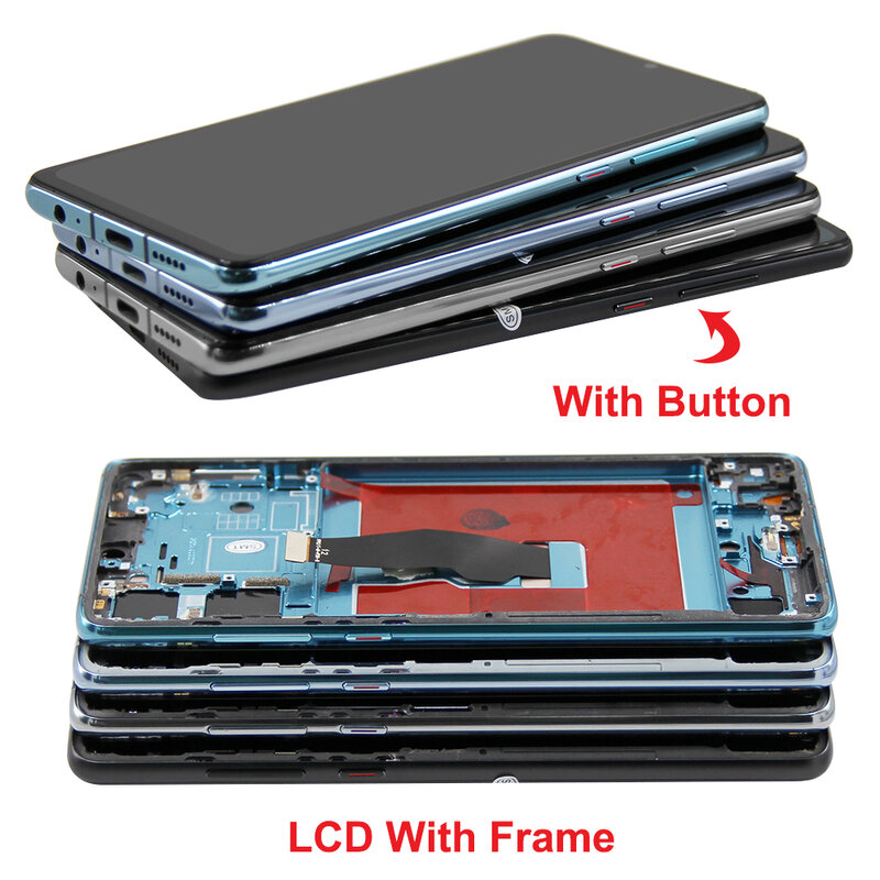 LCD Display Touch Screen Digitizer Assembly com impressão digital, original, Huawei P30 ELE-L29 AL00 TL00