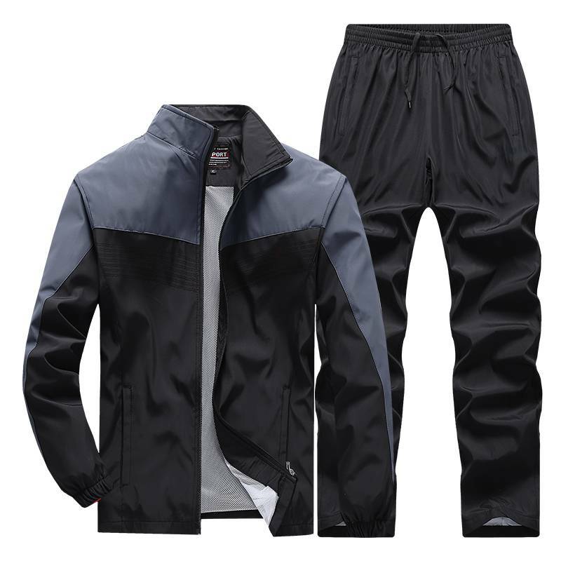 Men's Sportswear Suit Fashion Tracksuit Male Casual Active Sets Spring Autumn Running Clothing 2PC Jacket + Pants Asian Size
