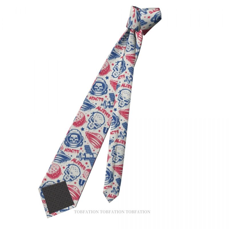 Vintage Ufo New 3D Printing Tie 8cm di larghezza in poliestere cravatta accessori per camicie decorazione per feste