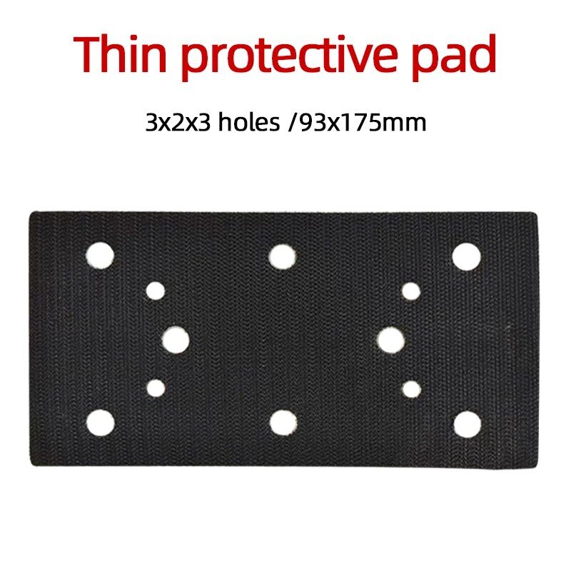 93x175mm Thin Protective Pad Rectangular 8-hole For Festo Dry Sandpaper Machine 3+2+3 Cushion Thickness 3mm