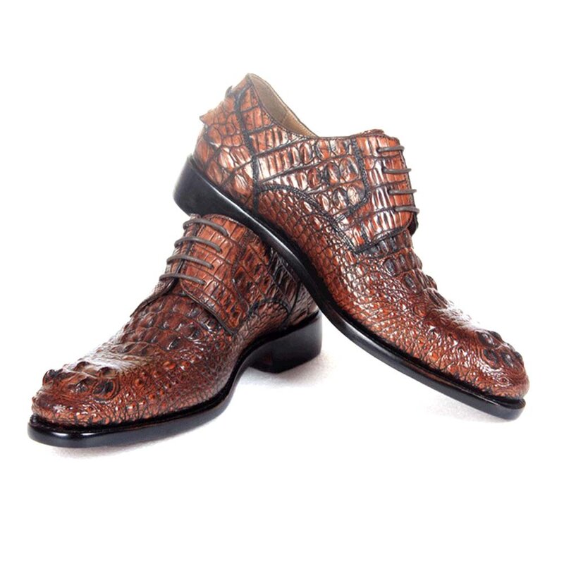Hulangzhishi جديد وصول الرجال التمساح أحذية من الجلد فرشاة اللون الرجال الأحذية الرسمية الأعمال فستان أحذية الاتجاه حذاء رجالي