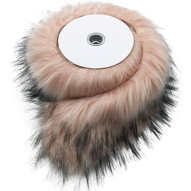 Parte superior de lana de imitación hecha de piel de mapache, sombrero de ropa, accesorios de piel, tira de piel de Navidad DIY, cuello de piel grande de zorro de imitación