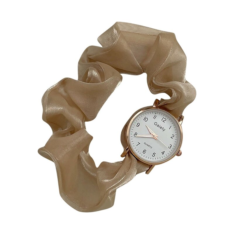 여성용 크리에이티브 패션 리본 디지털 시계, 작은 요정 우아한 개성 소녀 시계 걸쇠 없는 팔찌 시계