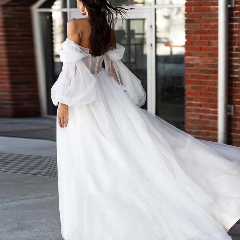 MK1497-Lekka suknia ślubna elegancka sukienka recepcyjna