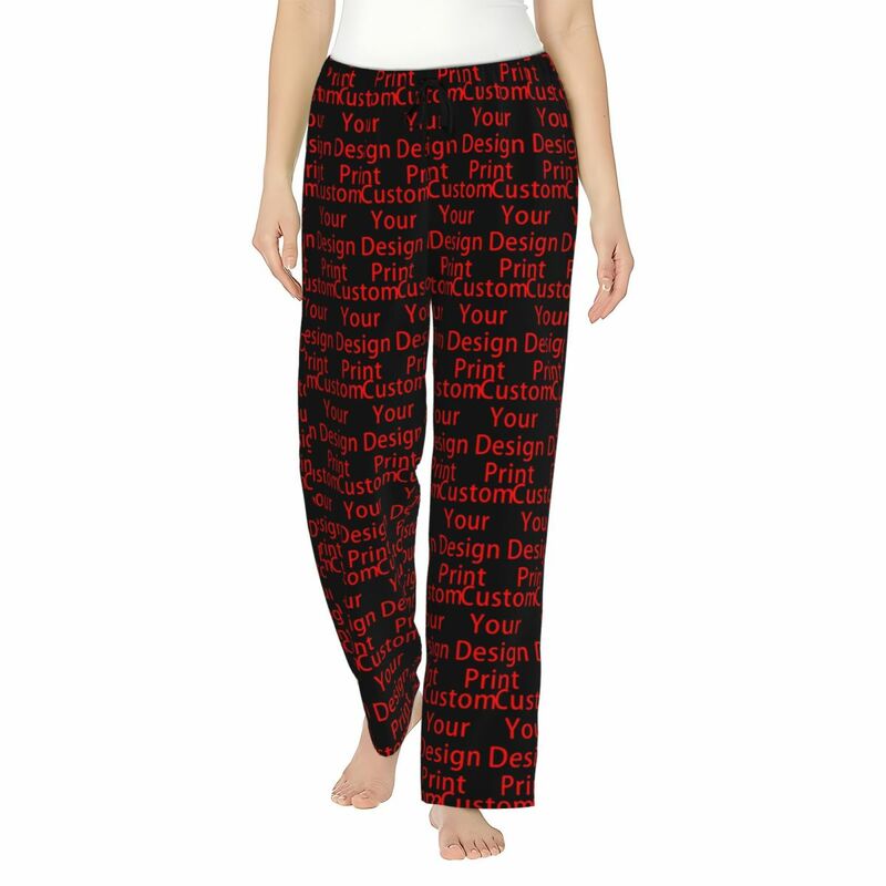 Calças de pijama com bolsos para mulheres, loungewear com bolsos, sleepwear elástico para dormir, calças lounge, design personalizado, logotipo personalizado