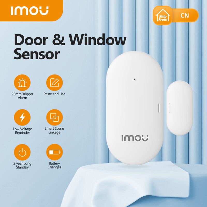 IMOU-Sensor inteligente de puerta y ventana, dispositivo con WiFi, Zigbee 3,0, aplicación Imou Life, protección de seguridad para el hogar, notificación en tiempo Real
