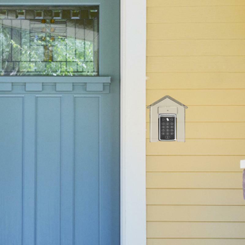 Doorbell Protector Cover House Shape Transparent Rain Cover Weather Proof Rain Shield For Door Locks Door Knobs Universal