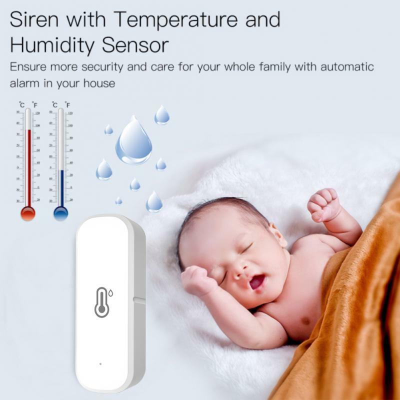Aubess ZigBee Smart Temperature Humidity Sensor Battery Powered Tuya Wifi Smart Home Security Work With Alexa Google Home
