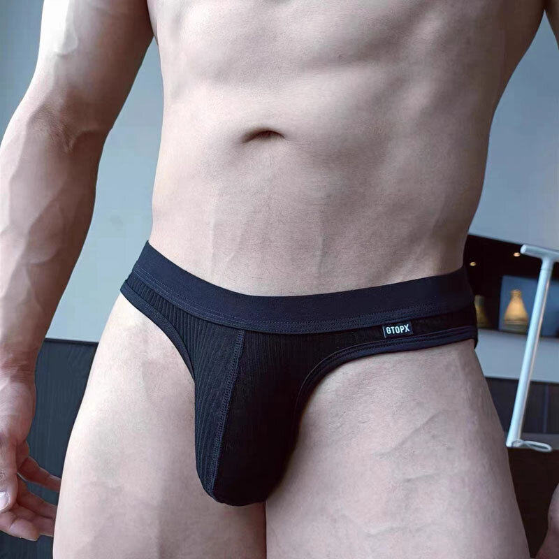 Mens Sexy Underwear Gay Sexy Briefs Transparente Homem Underwear Deslizamento Respirável Sedoso De Secagem Rápida U-convexo Bolsa Cuecas Tanga