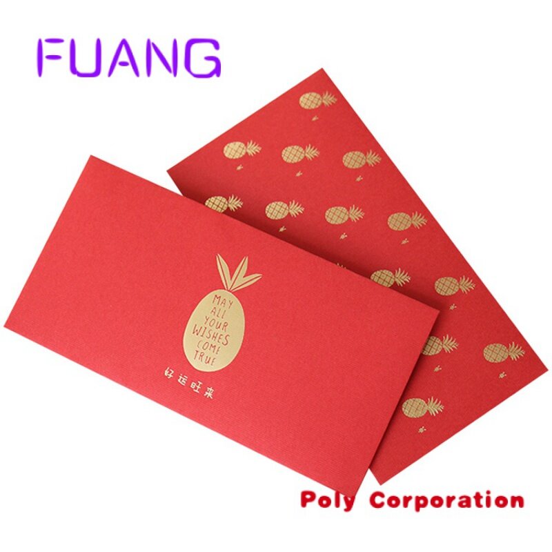 Paket merah amplop merah tradisional kustom untuk logo stempel panas hongbao Tahun Baru Tiongkok