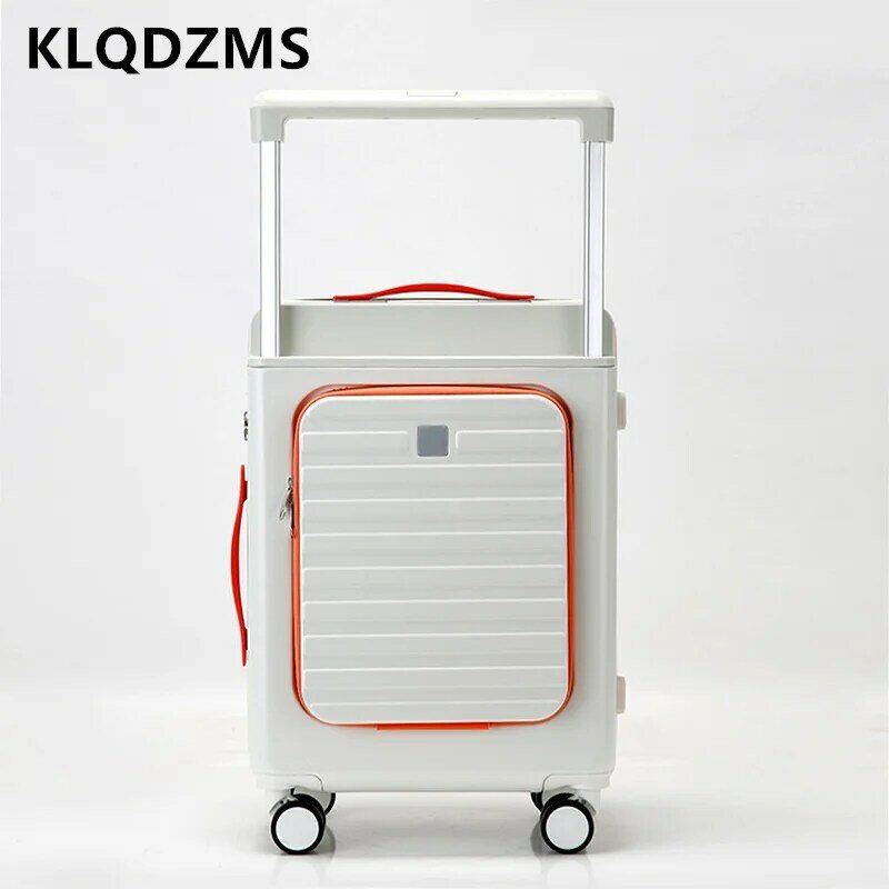 Klqdzms 20 "22" 24 "26" インチ男性と女性開口部付きホイール荷物ベビーカーハンド荷物耐久性のあるローリングボードボックス