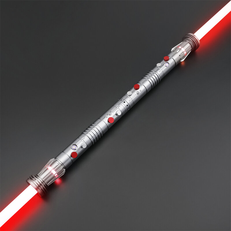 TXQSABER Neo Pixel Lightsaber 2PCS Double Blade Smooth Swing RGB Laser Sword Metal Handle Sith Cosplay Toys Darth Maul Replica