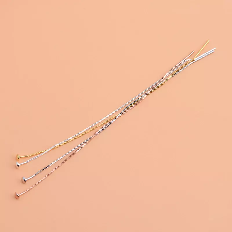 S925 Sterling Silver Beaded Ear Thread para mulheres, acessórios para joias artesanais, DIY