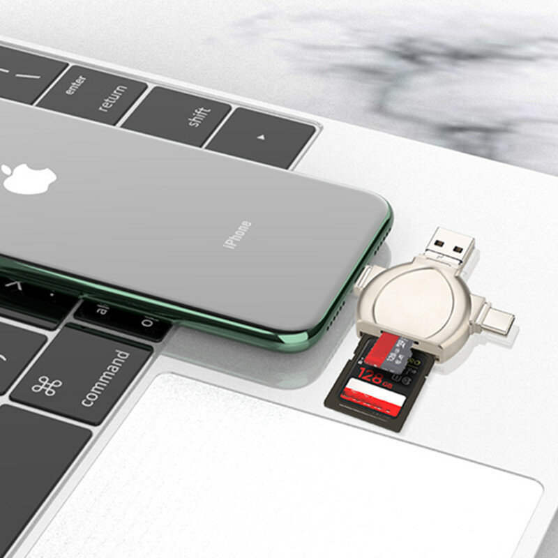 USB 조명 to TF SD 카드 리더 어댑터, 애플 아이폰 14, 13, 3.0 OTG 카드 리더, 카메라 사진 변속기, 휴대폰 액세서리