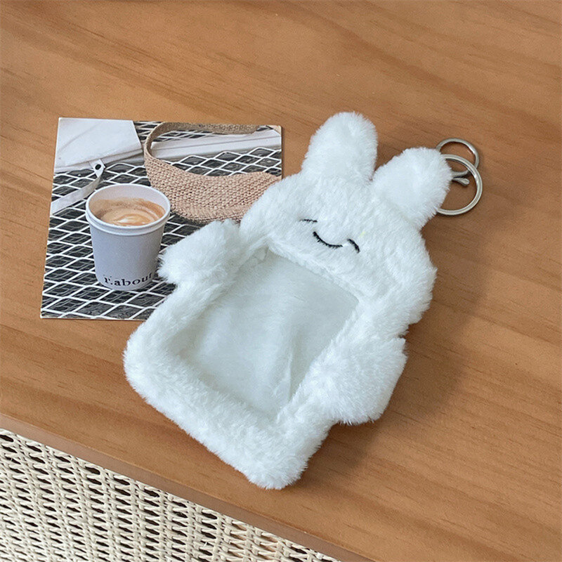 Original Soft Plush Card Holder INS Cute Bear Rabbit Photocard Binder Student ID Card Cover Korean Idol Album Display Stationery