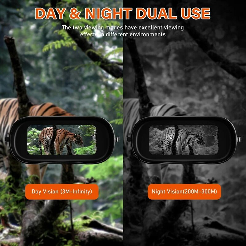 GTMEDIA 사냥 캠핑용 야간 투시경 고글, 적외선 와이파이 쌍안경 망원경, N2 300M, FHD 1080 HD 5X 디지털 줌