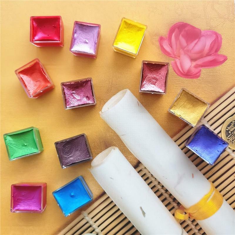 Pearlescent Colors Set Of 24 Painting Drawing Glossy Colors Painting Art Accessories For Nail Art Crafts DIY Classroom Teaching
