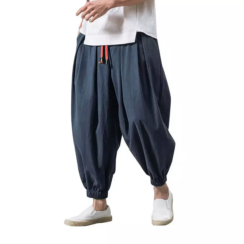 Luźne, luźne, szerokie spodnie dresowe męskie spodnie Cargo elastyczne jednokolorowe spodnie męskie na lato luźne, luźne, Streetwear pantalony