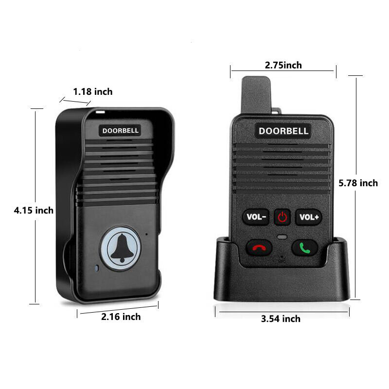 200 Meters Range Wireless Doorbell Home Apartment Intercom Factory Office Intercom System Doorbell with Rechargeable Battery