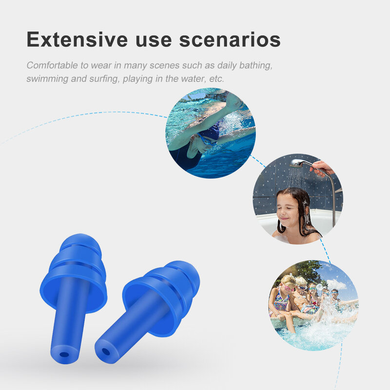 TOPQUIET – bouchons d'oreille en Silicone souple, étanches, anti-bruit, Protection de sécurité pour la natation