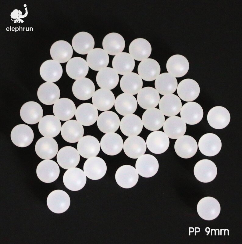 Billes en plastique massif de 9mm en polypropylène (PP), sphère pour vannes à bille et roulements