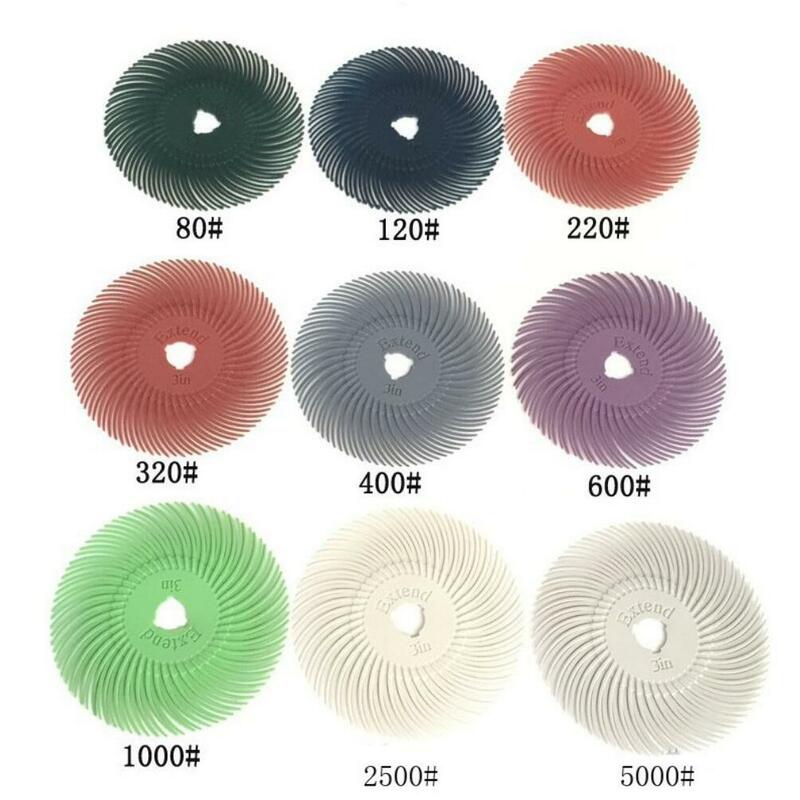 6 Pieces 3inch Radial Bristle Disc Kit Abrasive Brush Detail Polishing Wheel for Rotary Tool Accessories