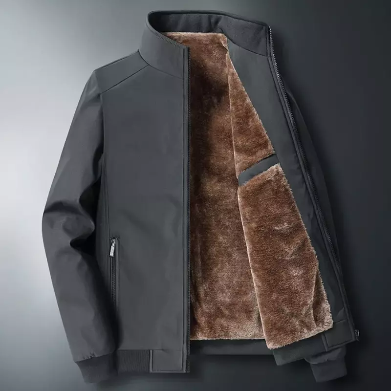Мужская теплая куртка-ветровка на флисе, размеры до 8XL