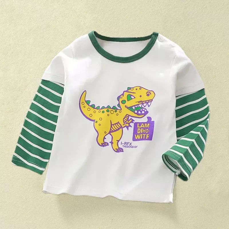 Camiseta con estampado de dibujos animados para niños y niñas, ropa de manga larga para bebés, sudadera de algodón para Otoño e Invierno