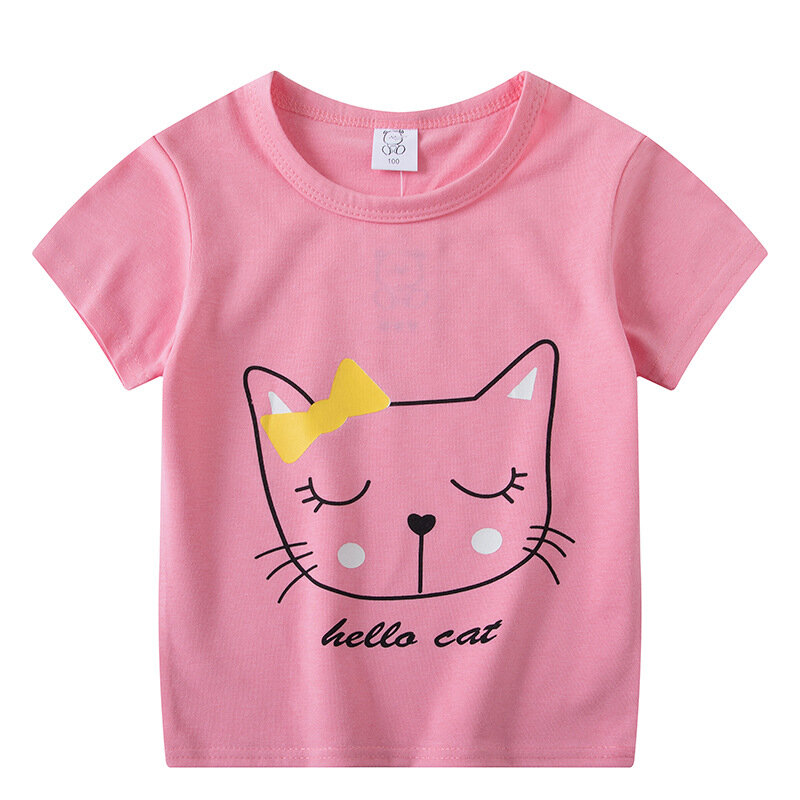 Baby Boys Girls Summer T-shirt Kid Cartoon Animal Tops Tees T Shirt Tshirt Rozmiar 3 4 5 6 lat Dzieci Bawełniana odzież