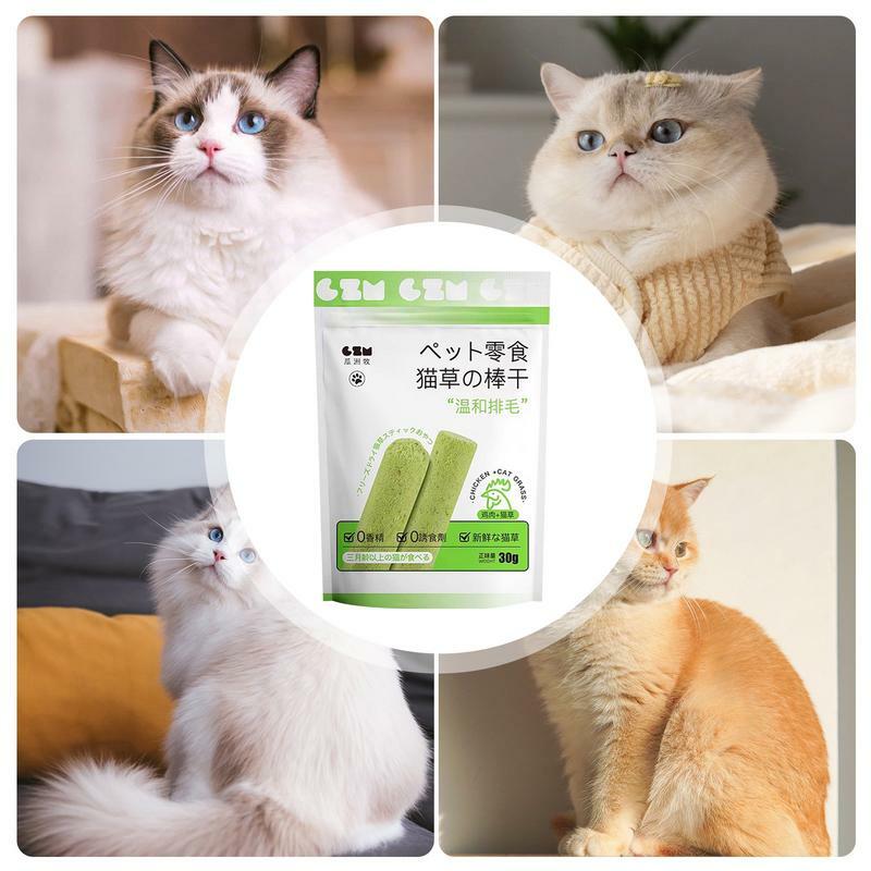 Cat Grass Chew Toy para Hairball, Pet Dentes Moagem Stick, Limpeza de dentes de alta capacidade, Brinquedo gato para remoção