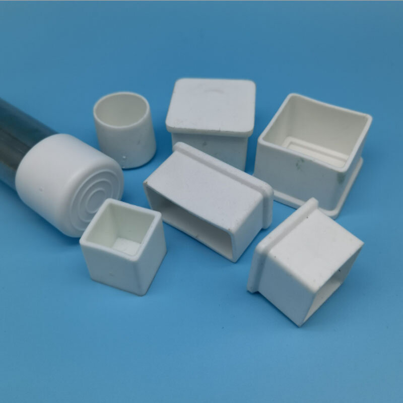 Tapas de PVC para patas de muebles, cubiertas de extremo de mesa, tapón de tubo, cubierta protectora antideslizante, color blanco, 2-8 piezas