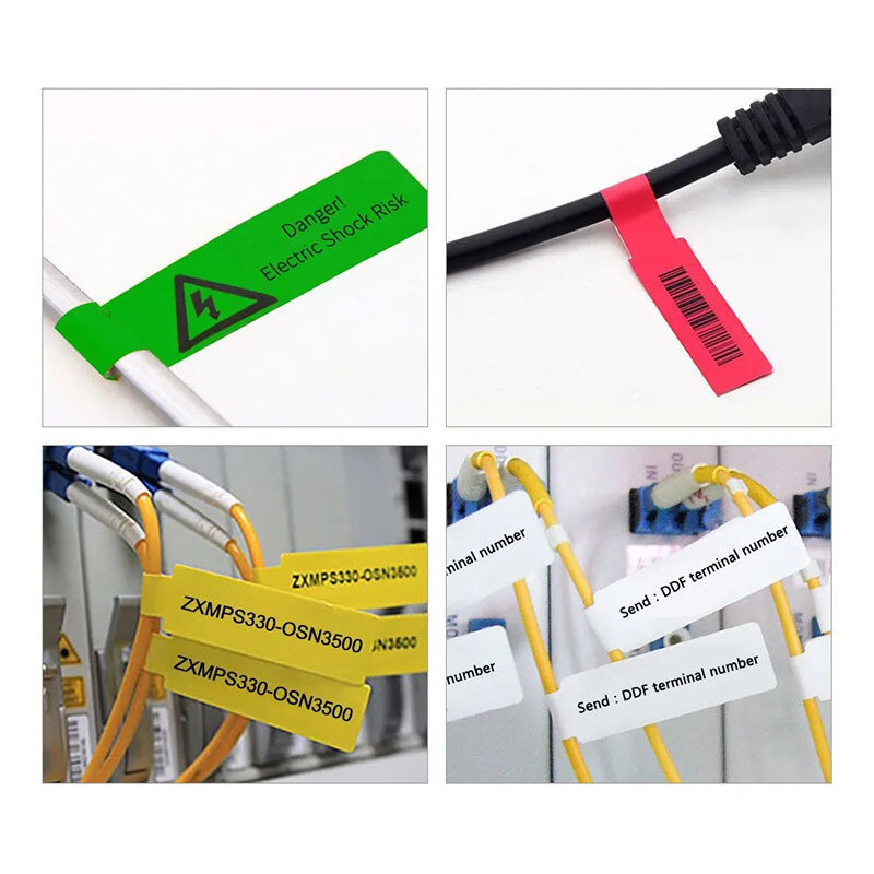Etiquetas de Cable D30 a prueba de agua, etiquetas de Cable resistentes al desgarro, pegatinas flexibles, marcador de Cable