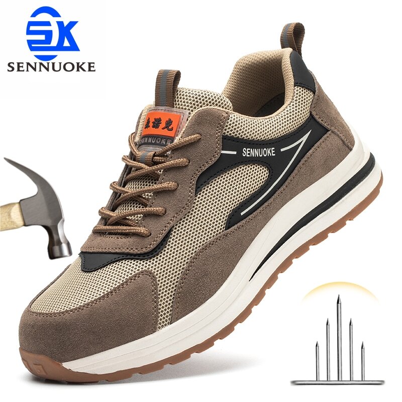 Safety Shoes Sport Shoes Men for Work Sneakers Lightweight Steel Toes Tree Shipping Industria Safety Tennis